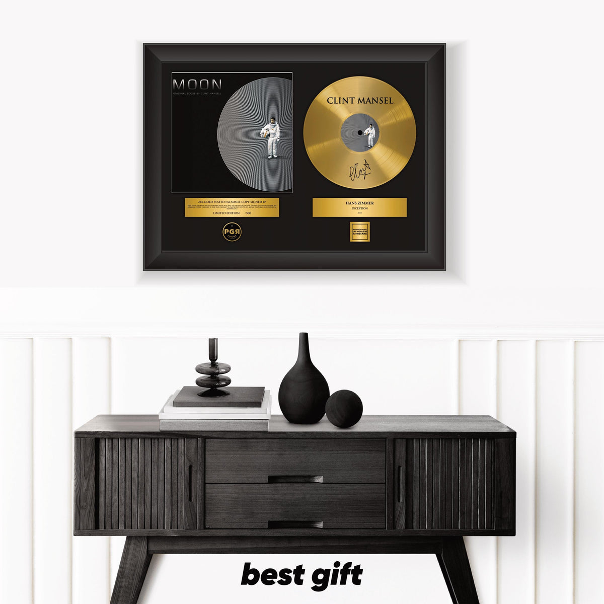 Clint Mansel – Framed Gold Plated Record Vinyl  – Copy Signed – Premium Wall Art