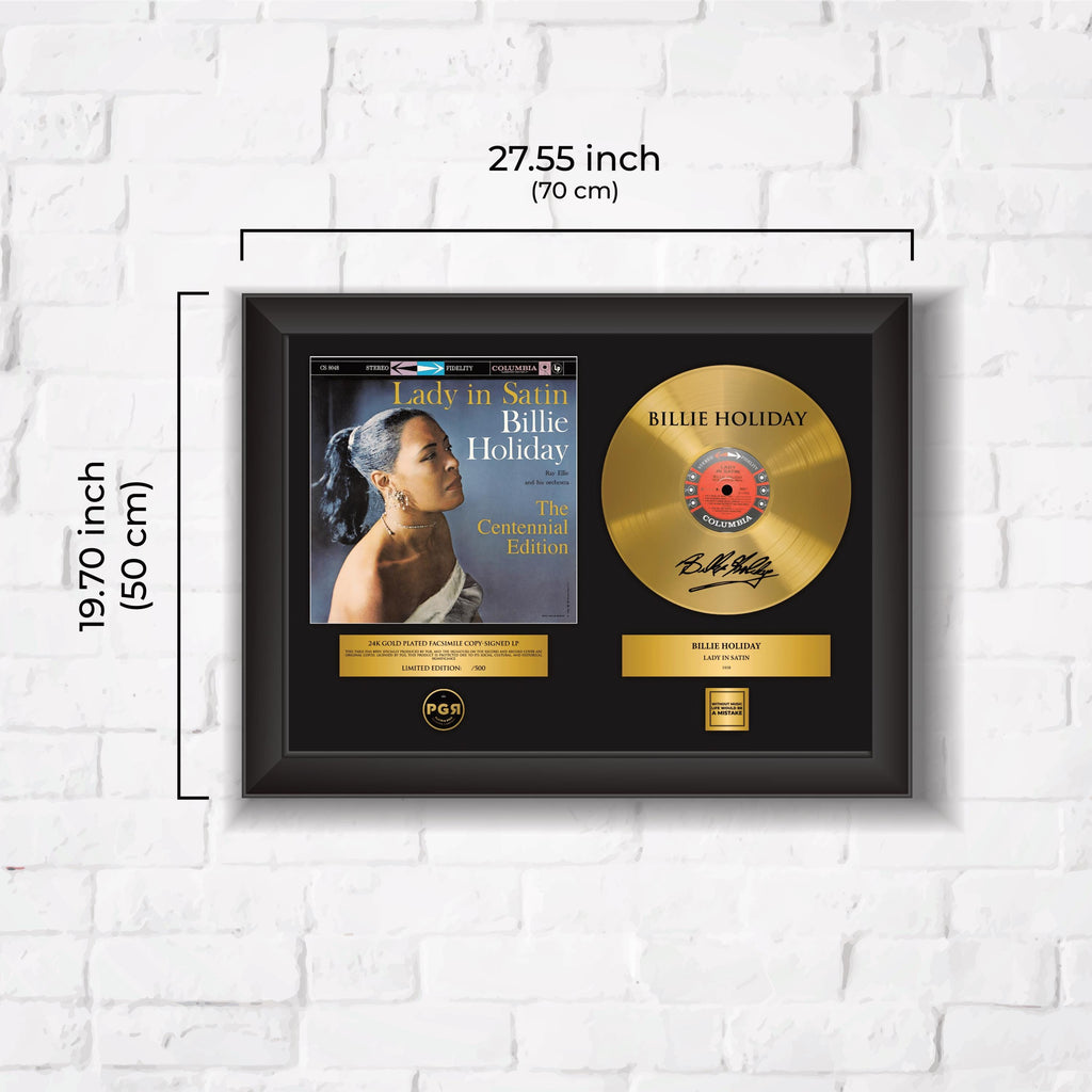 Billie Holiday – Framed Gold Plated Record Vinyl  – Copy Signed – Wall Art