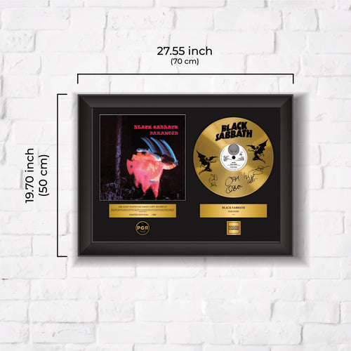 Black Sabbath – Framed Gold Plated Record Vinyl  – Copy Signed – Wall Art