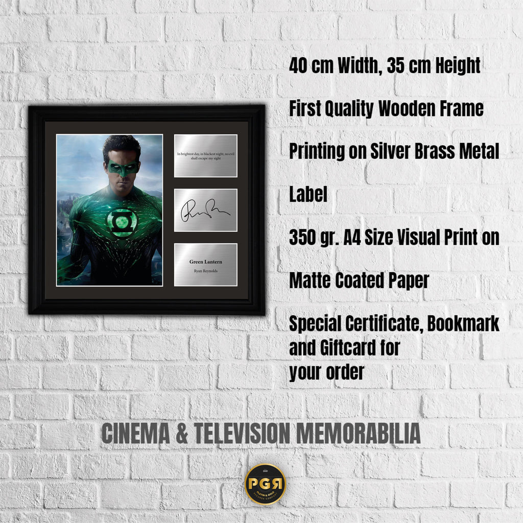 Green Lantern - Ryan Reynolds - Framed Movie Character Print with Copy Signed