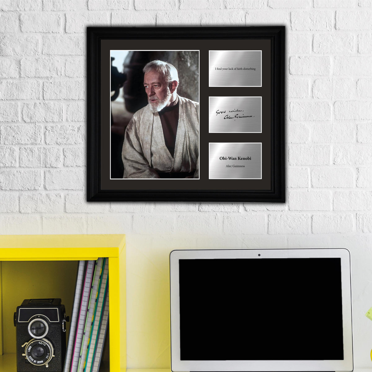Obi Wan Kenobi - Alec Guinnes  - Framed Movie Character Print with Copy Signed
