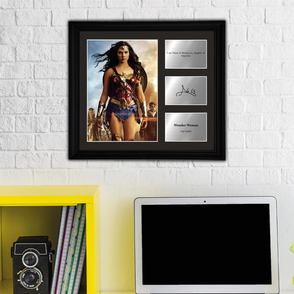 Wonder Woman - Gal Gadot - Framed Movie Character Print with Copy Signed