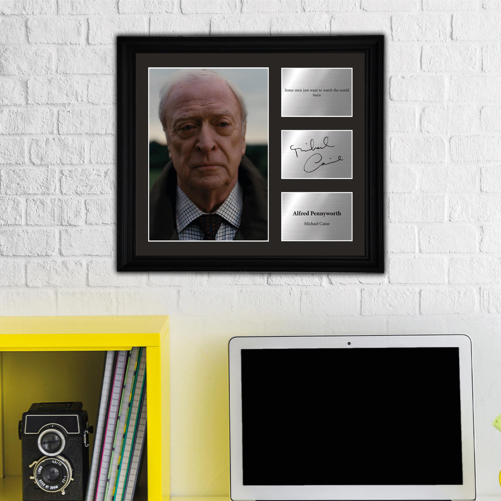 Alfred Pennyworth - Michael Caine - Framed Movie Character Print w Copy Signed