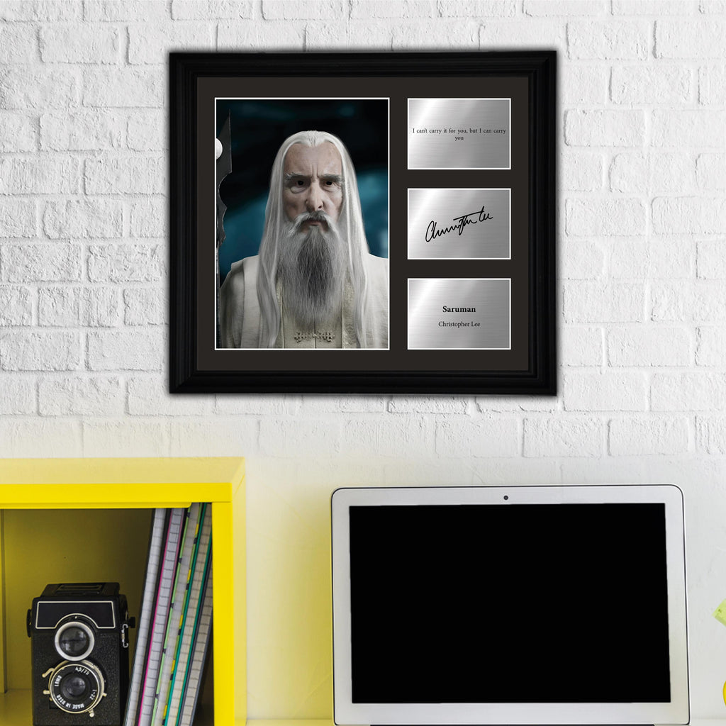 Saruman - Christopher Lee - Framed Movie Character Print with Copy Signed