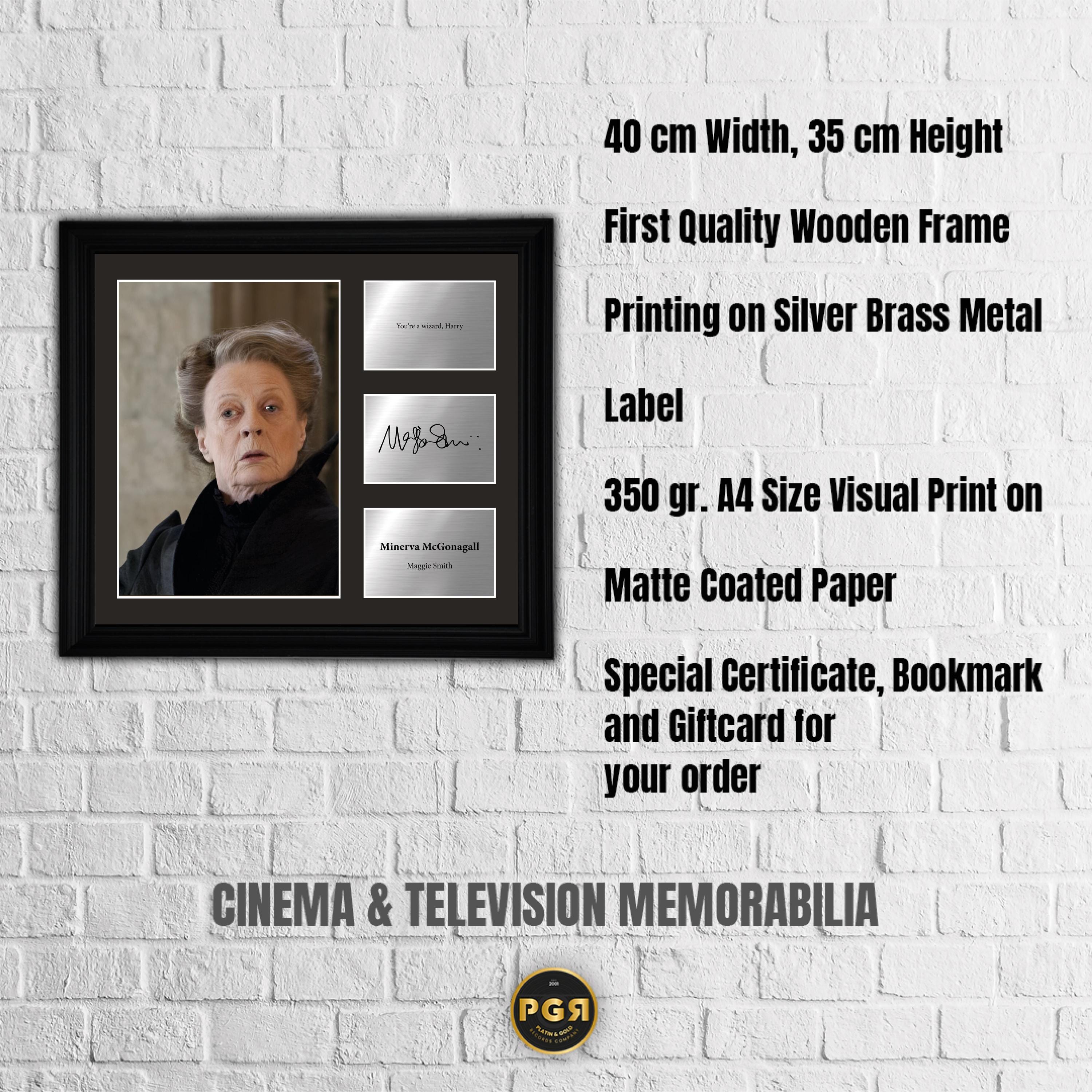 Minerva McGonagall - Maggie Smith - Framed Movie Character Print w Copy Signed
