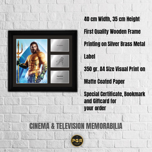 Aquaman - Jason Momoa - Framed Movie Character Print with Copy Signed
