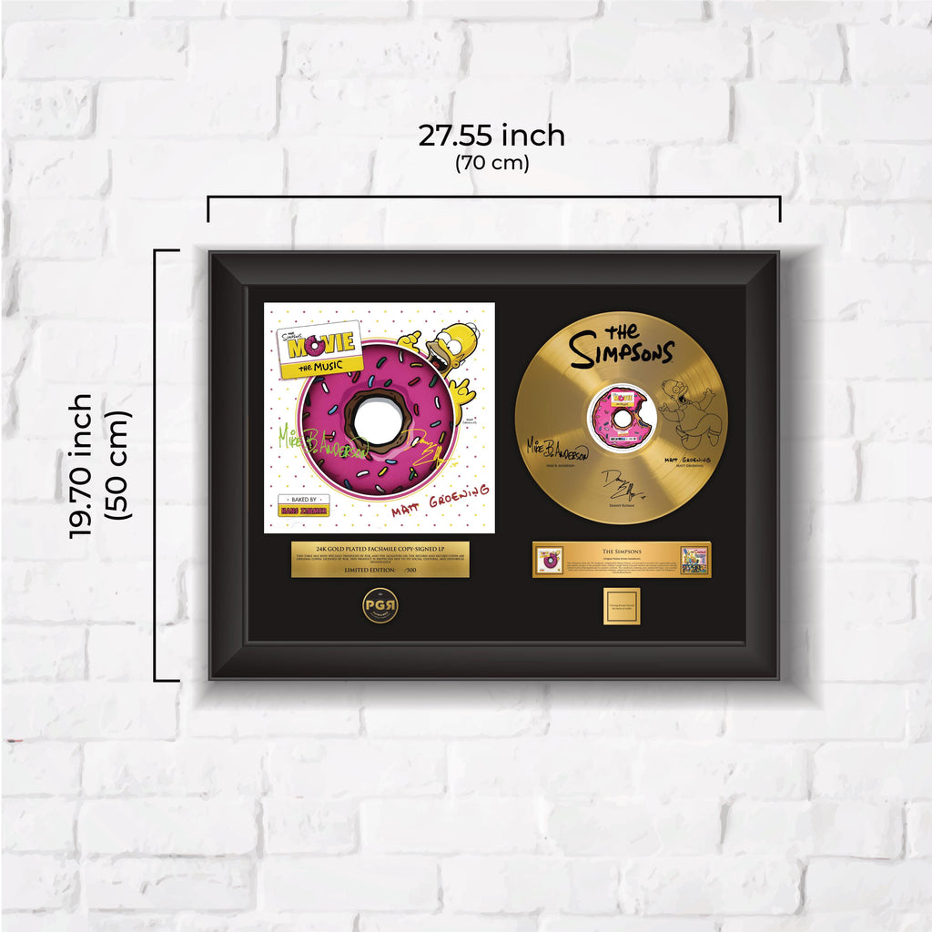 The Simpsons – Framed Gold Plated Record Vinyl  – Copy Signed – Premium Wall Art