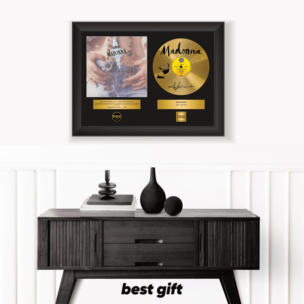 Madonna – Framed Gold Plated Record Vinyl  – Copy Signed – Premium Wall Art