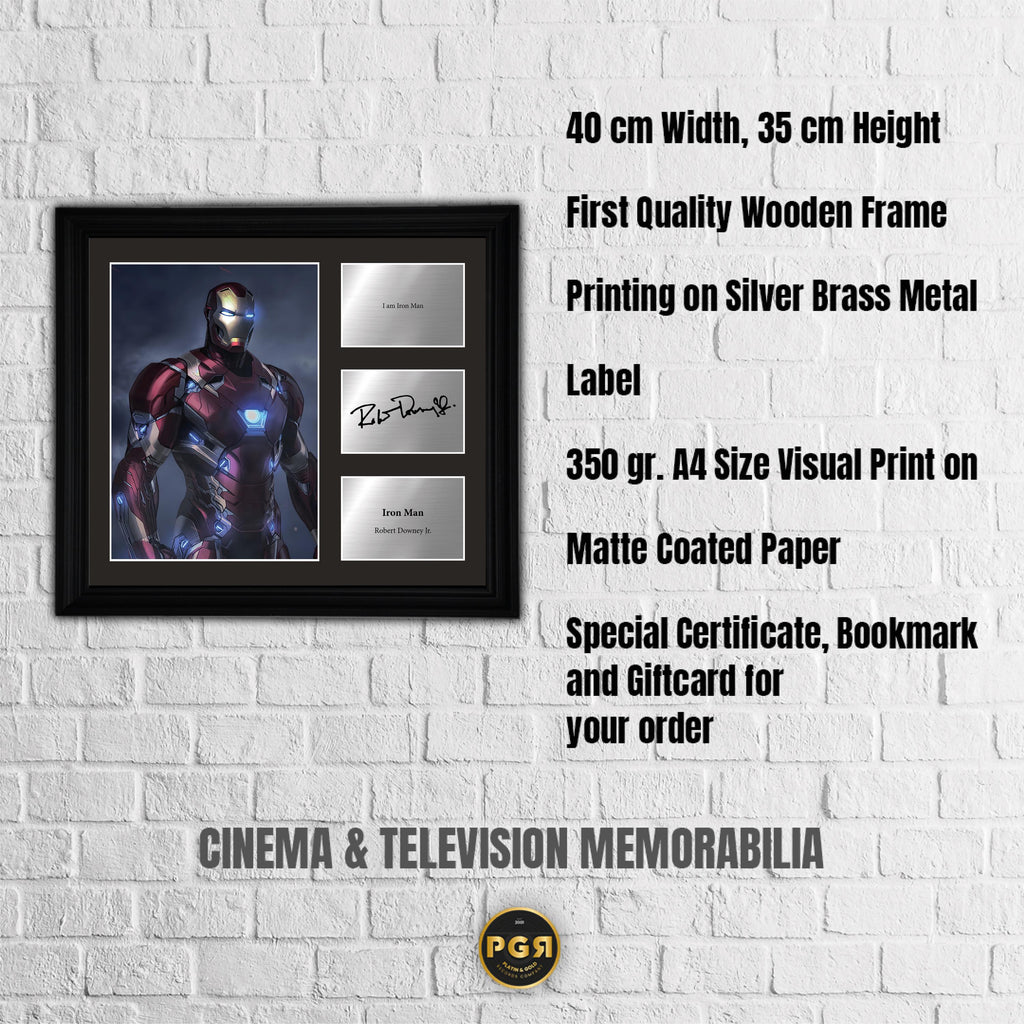 Iron Man - Framed Movie Character Print with Copy Signed
