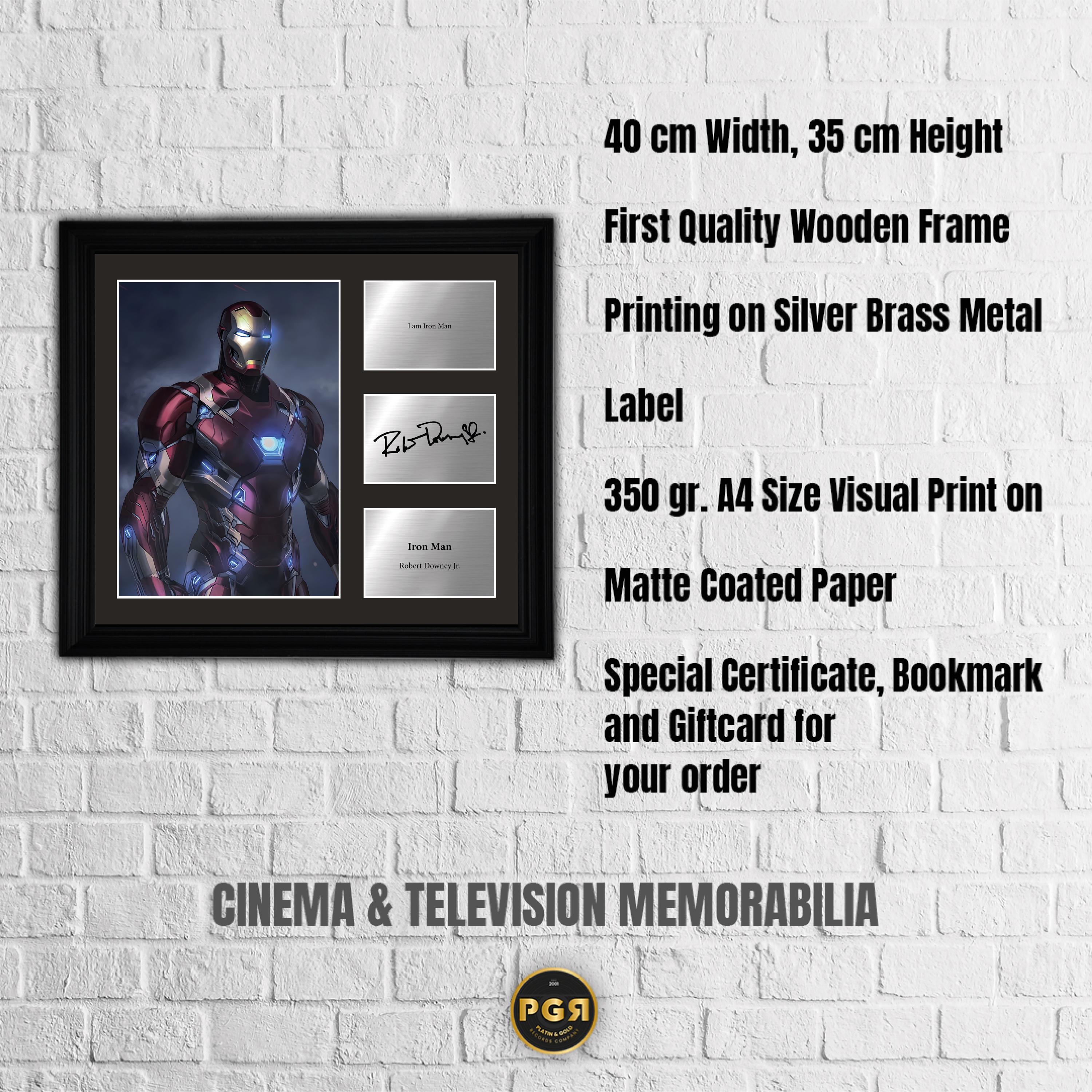 Iron Man - Framed Movie Character Print with Copy Signed