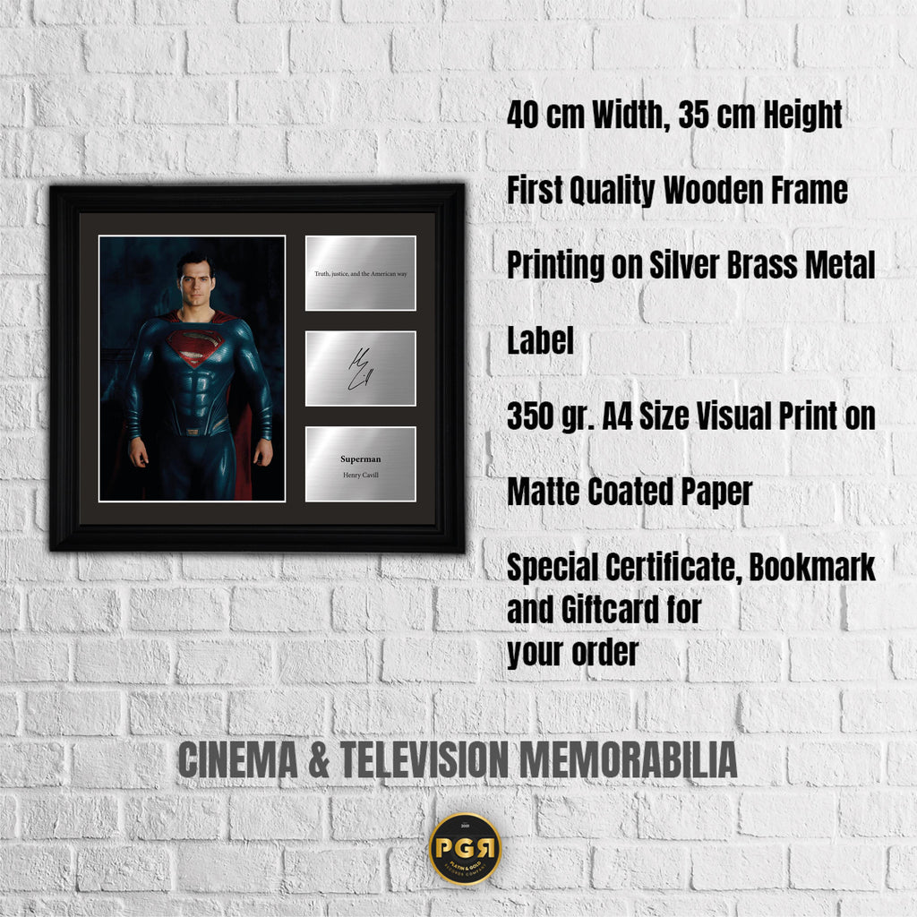Superman - Henry Cavill - Framed Movie Character Print with Copy Signed