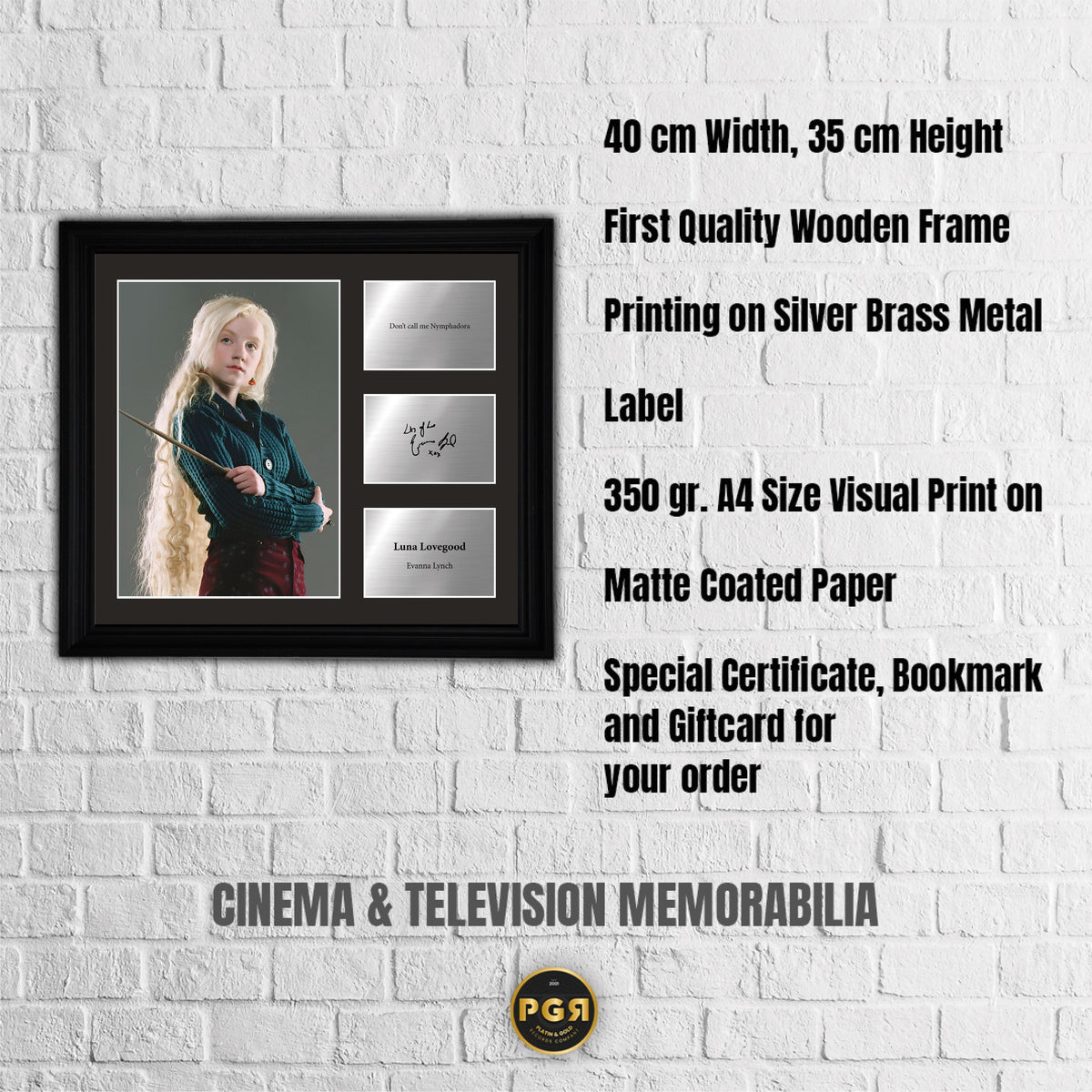 Luna Lovegood - Evanna Lynch - Framed Movie Character Print with Copy Signed