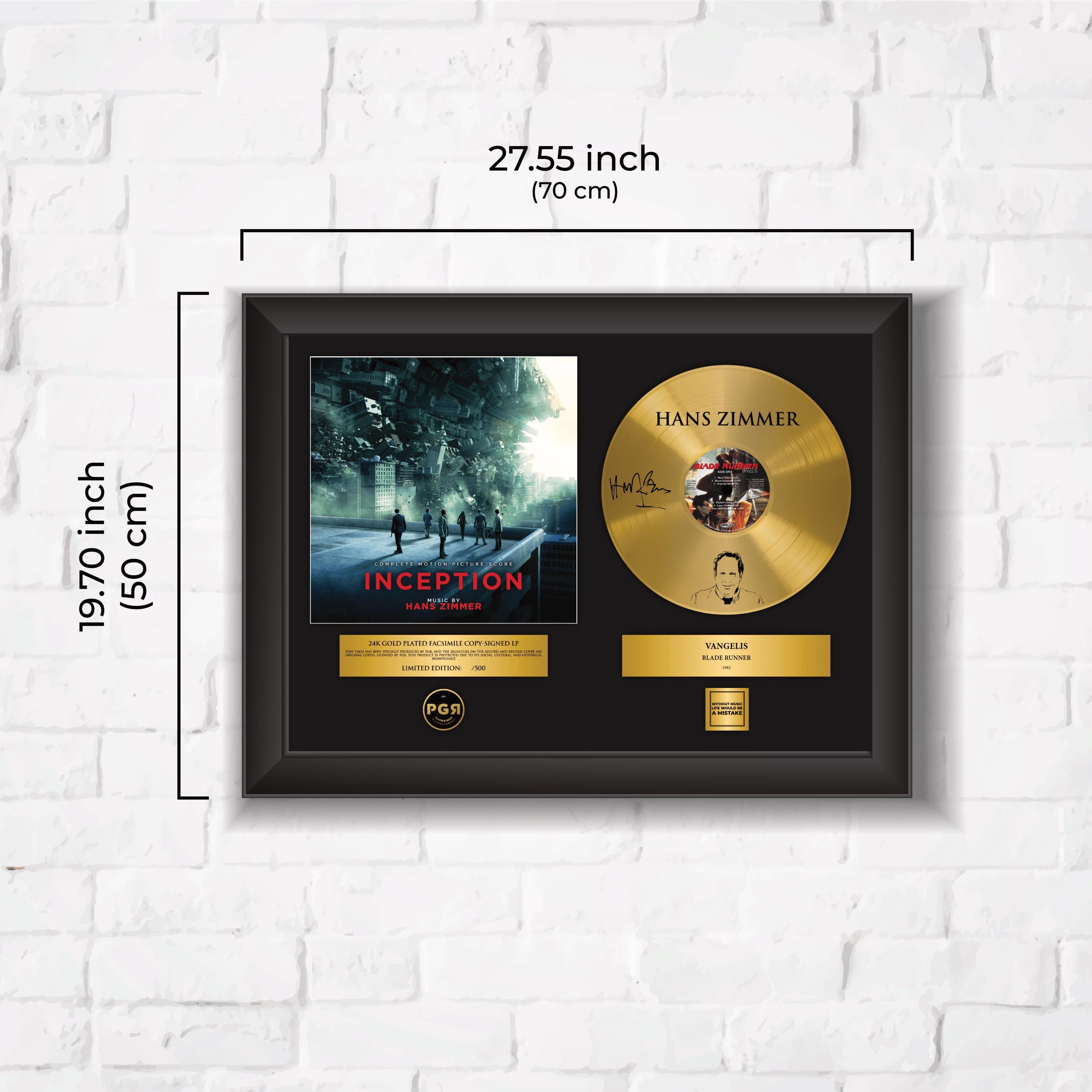 Hans Zimmer – Framed Gold Plated Record Vinyl  – Copy Signed – Premium Wall Art