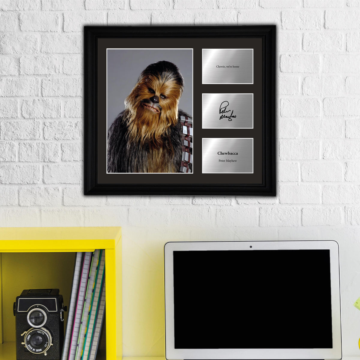 Chewbacca - Peter Mayhew  - Framed Movie Character Print with Copy Signed