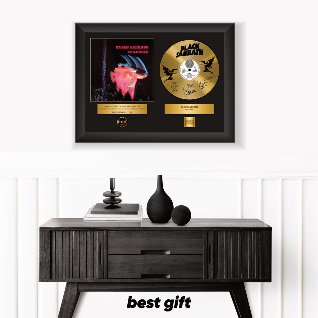 Black Sabbath – Framed Gold Plated Record Vinyl  – Copy Signed – Wall Art