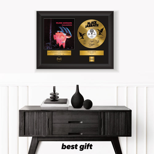 Black Sabbath – Framed Gold Plated Record Vinyl  – Copy Signed – Wall Art
