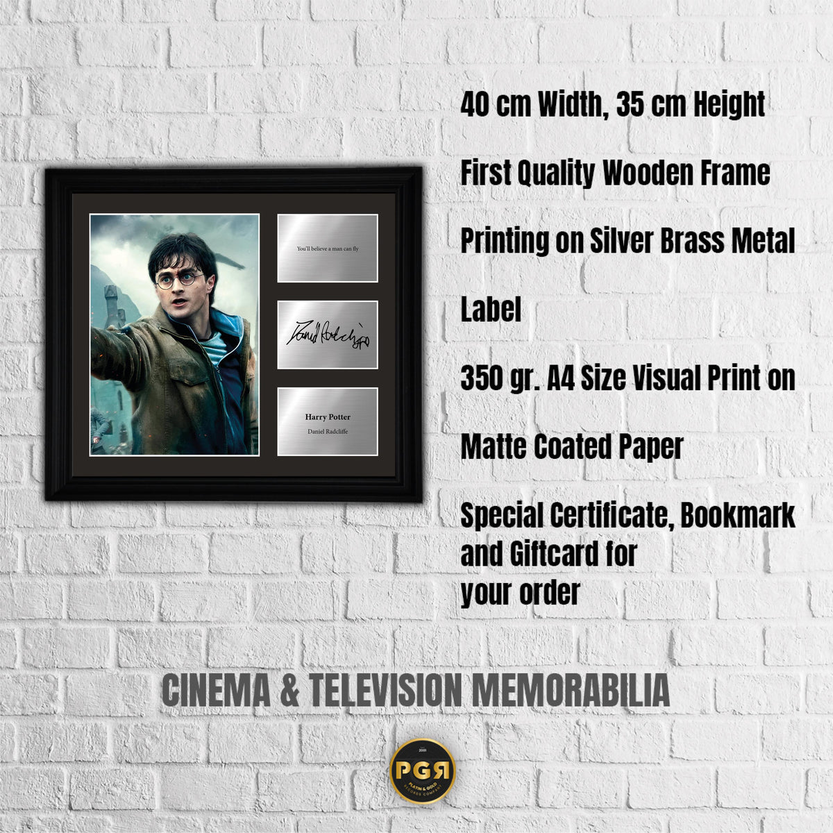 Harry Potter - Daniel Redcliffe - Framed Movie Character Print with Copy Signed