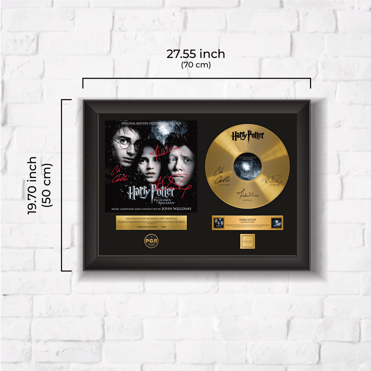 Harry Potter – Framed Gold Plated Record Vinyl  – Copy Signed – Premium Wall Art