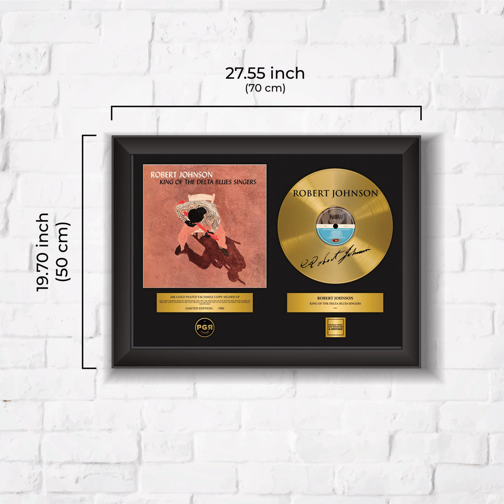 Robert Johnson – Framed Gold Plated Record Vinyl  – Copy Signed – Wall Art
