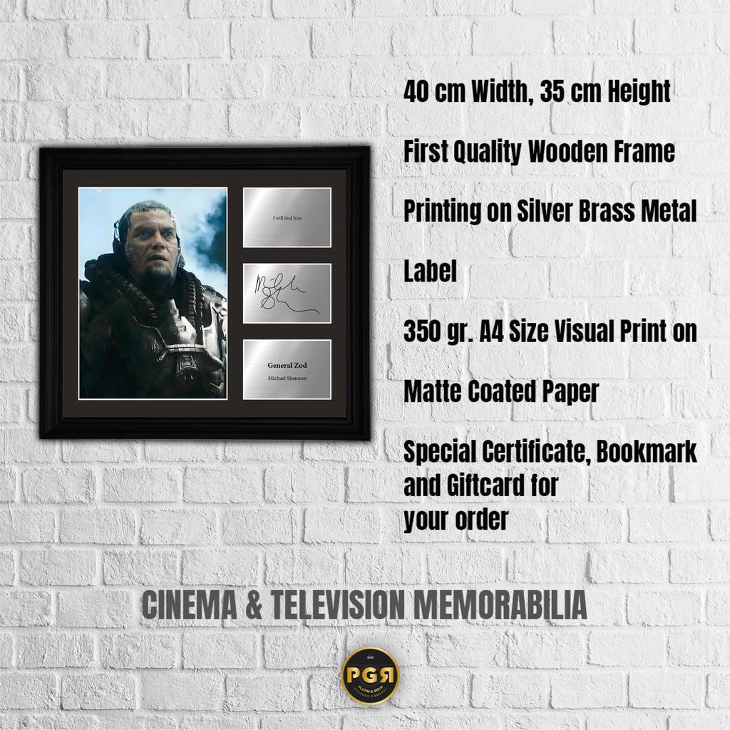 General Zod - Michael Shannon - Framed Movie Character Print with Copy Signed