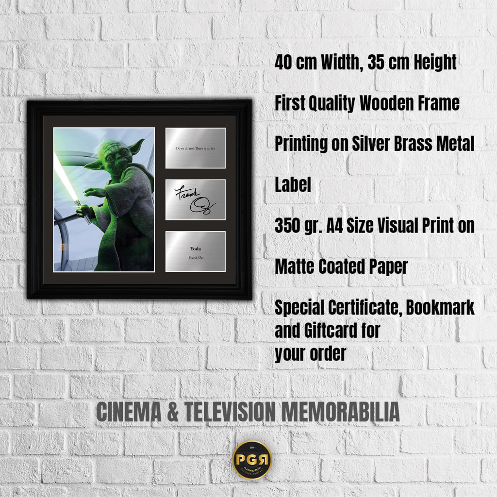 Yoda - Frank Oz  - Framed Movie Character Print with Copy Signed