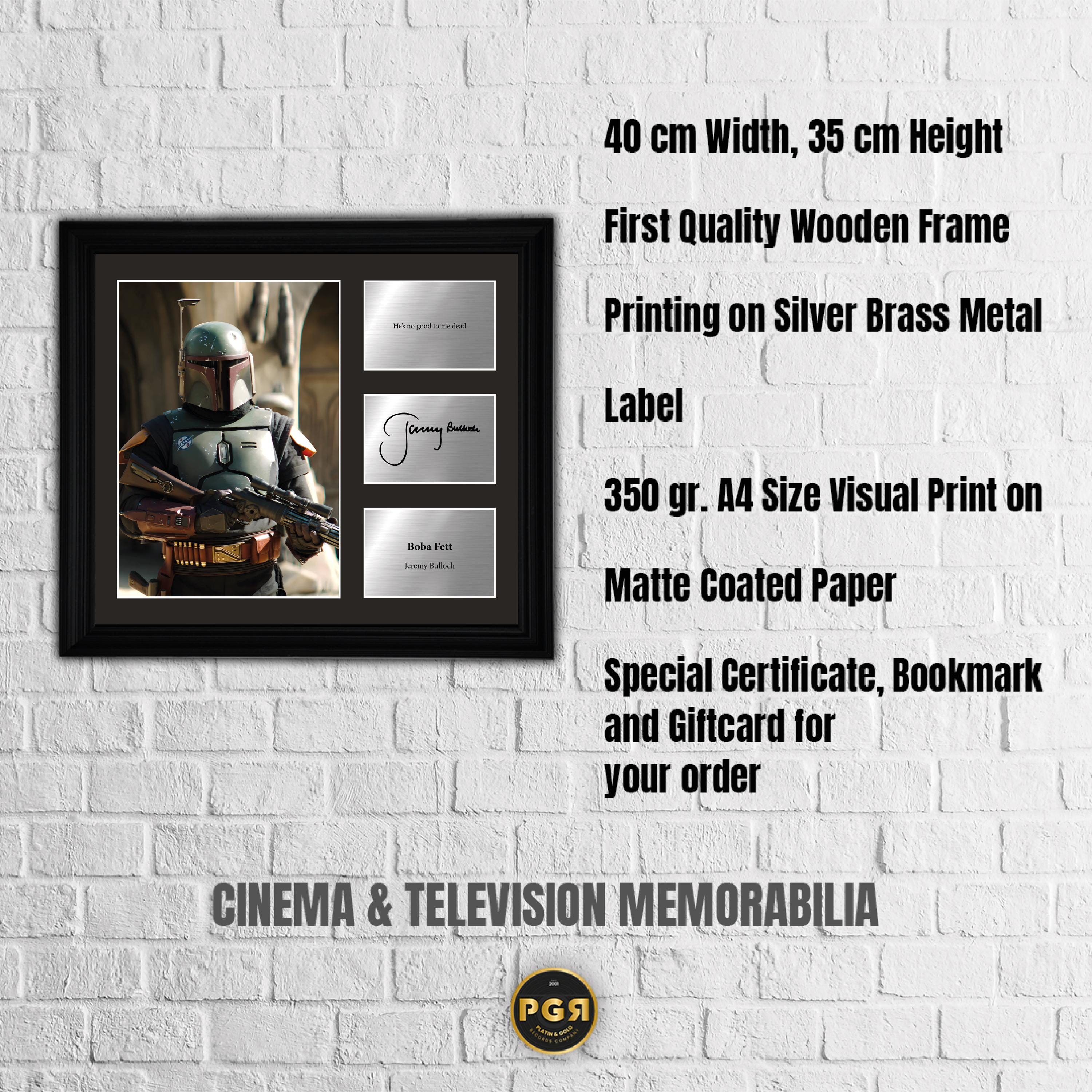 Boba Fett - Jeremy Bulloch  - Framed Movie Character Print with Copy Signed