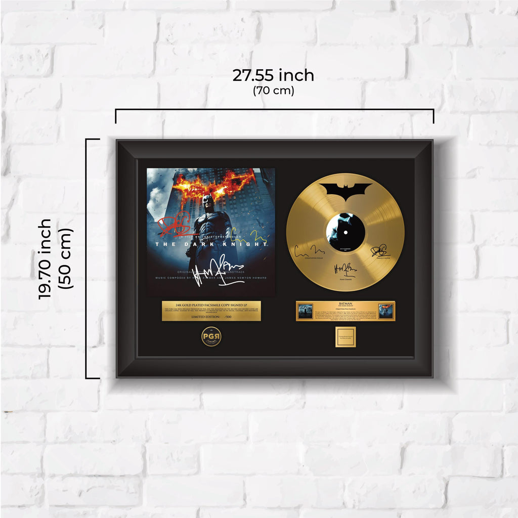 Batman The Dark Knight – Framed Gold Plated Record Vinyl  – Copy Signed