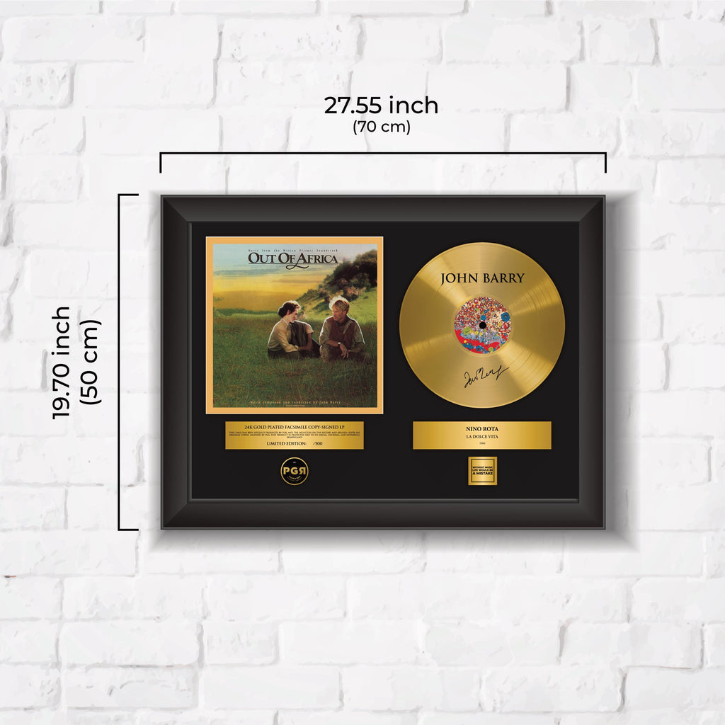 John Barry – Framed Gold Plated Record Vinyl  – Copy Signed – Premium Wall Art