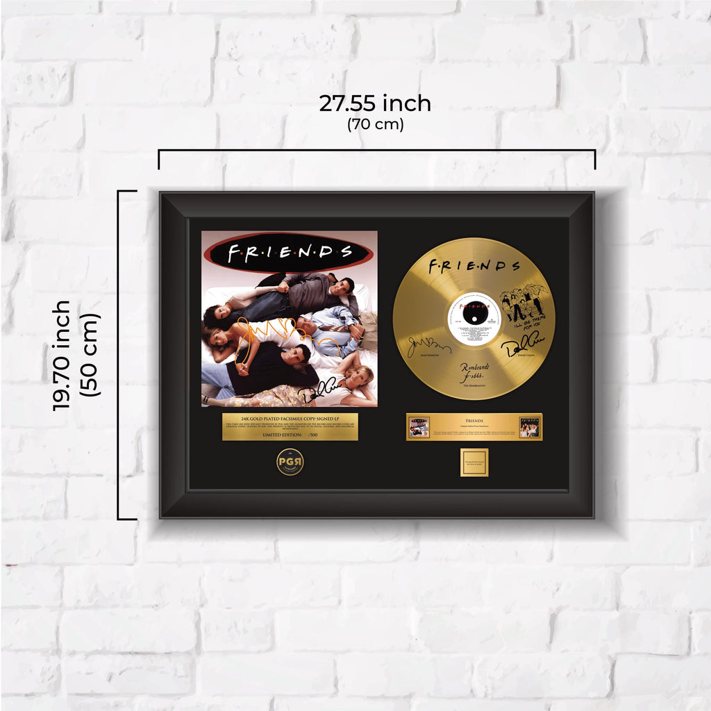 Friends – Framed Gold Plated Record Vinyl  – Copy Signed – Premium Wall Art