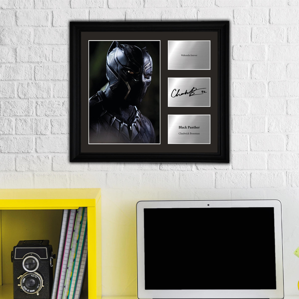 Black Panther - Chadwick Boseman - Framed Movie Character Print with Copy Signed