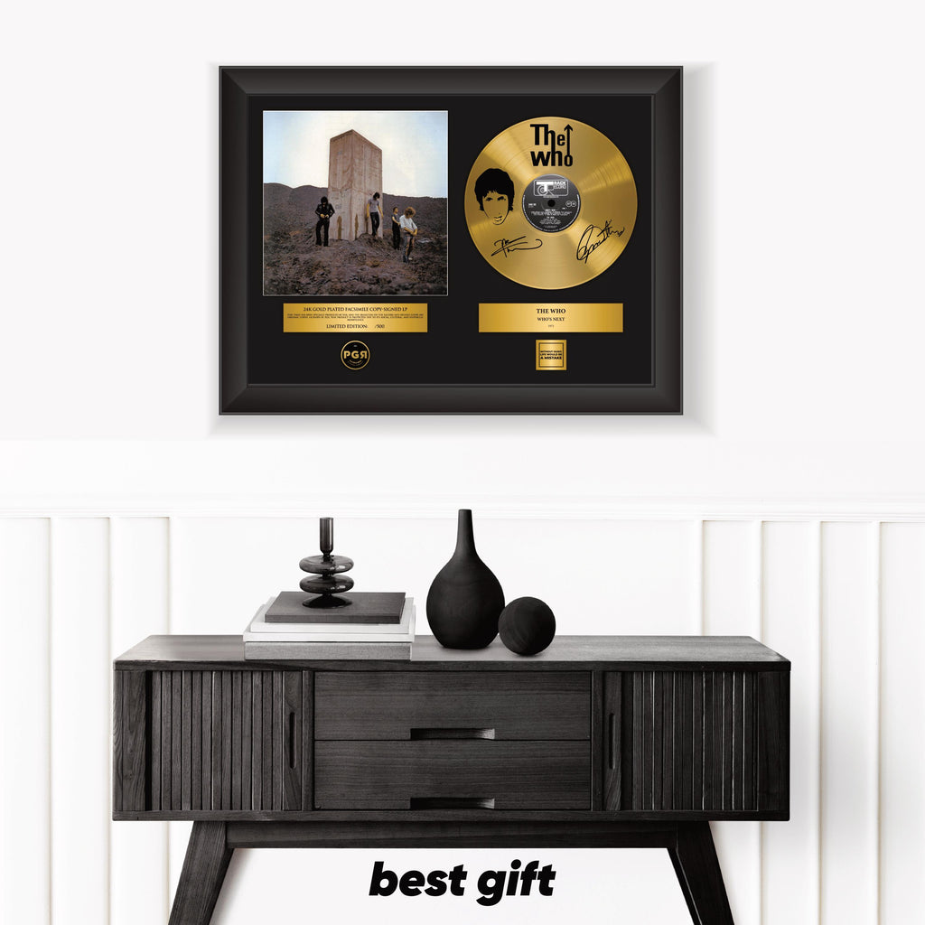 The Who – Framed Gold Plated Record Vinyl  – Copy Signed – Premium Wall Art