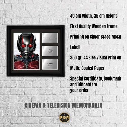 Antman - Paul Rudd - Framed Movie Character Print with Copy Signed