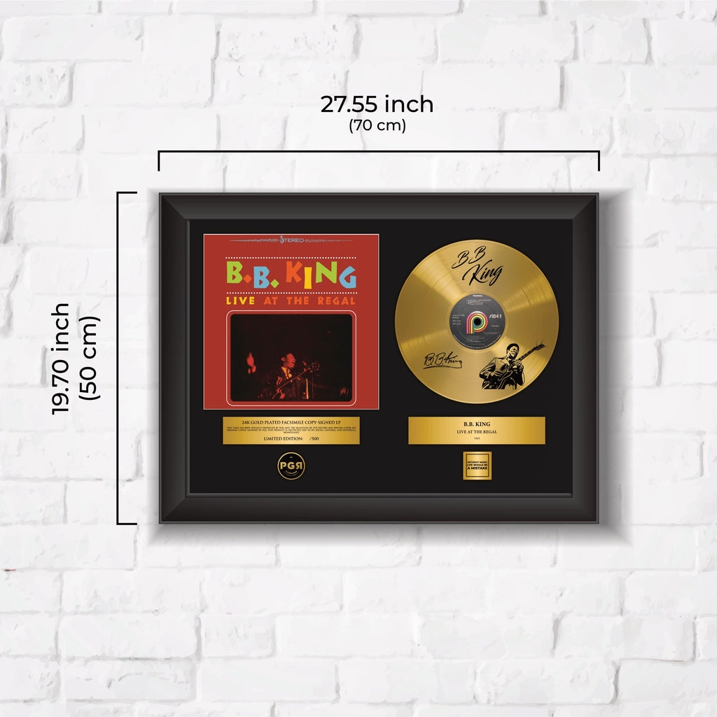 BB King – Framed Gold Plated Record Vinyl  – Copy Signed – Premium Wall Art