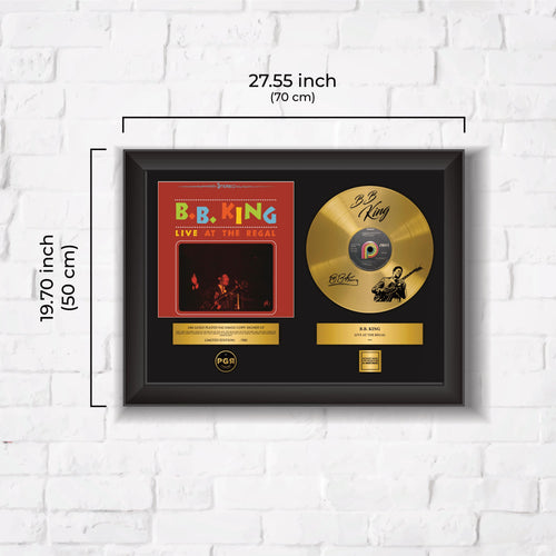 BB King – Framed Gold Plated Record Vinyl  – Copy Signed – Premium Wall Art