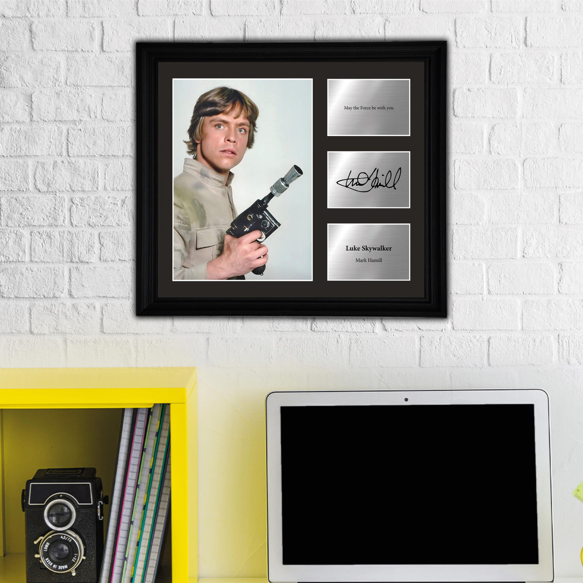Luke Skywalker - Mark Hamill  - Framed Movie Character Print with Copy Signed