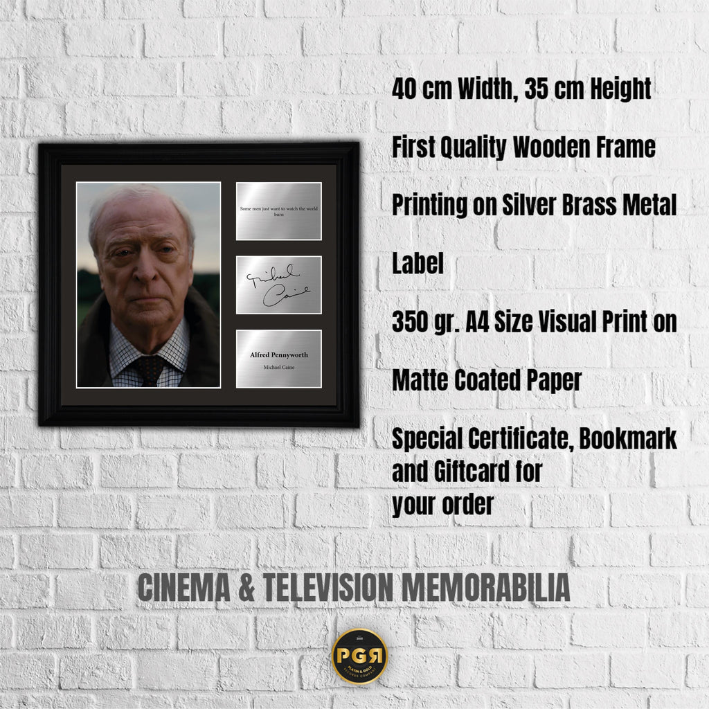Alfred Pennyworth - Michael Caine - Framed Movie Character Print w Copy Signed