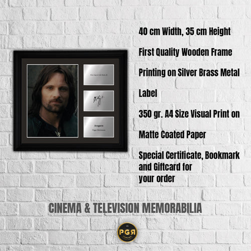 Aragorn - Viggo Purpletensen - Framed Movie Character Print with Copy Signed