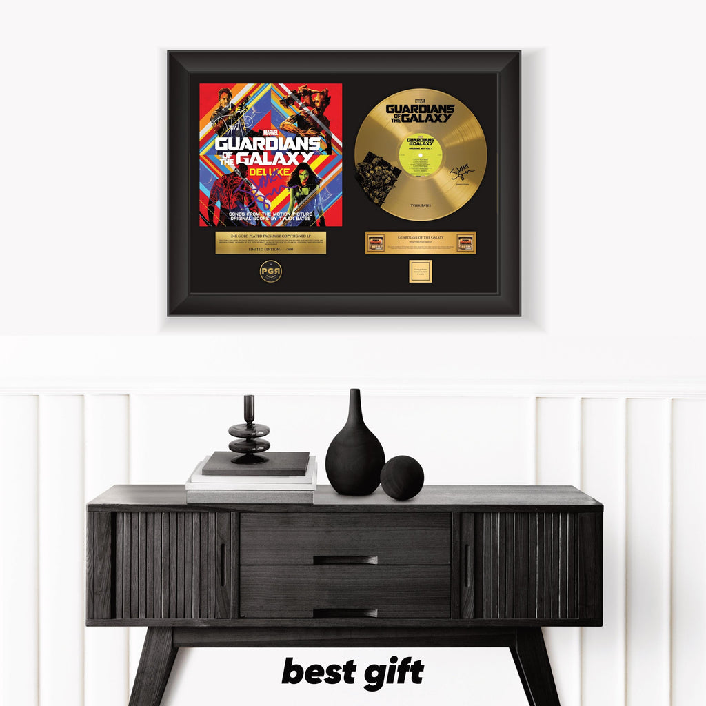 Guardians Of The Galaxy – Framed Gold Plated Record Vinyl  – Copy Signed