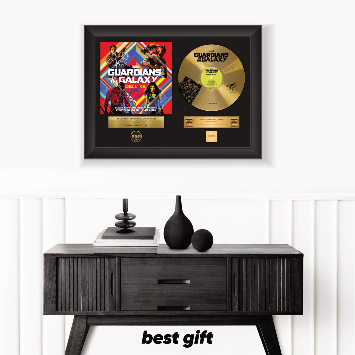 Guardians Of The Galaxy – Framed Gold Plated Record Vinyl  – Copy Signed