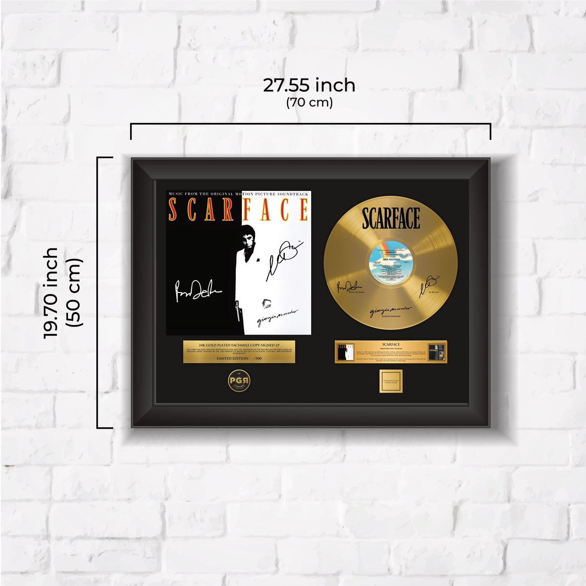 Scarface – Framed Gold Plated Record Vinyl  – Copy Signed – Premium Wall Art