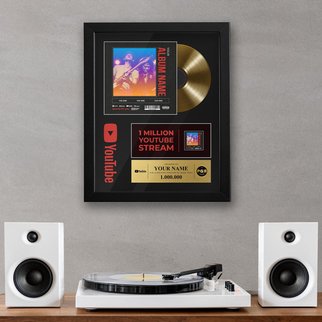 Framed Custom Album Cover & Vinyl Record Display