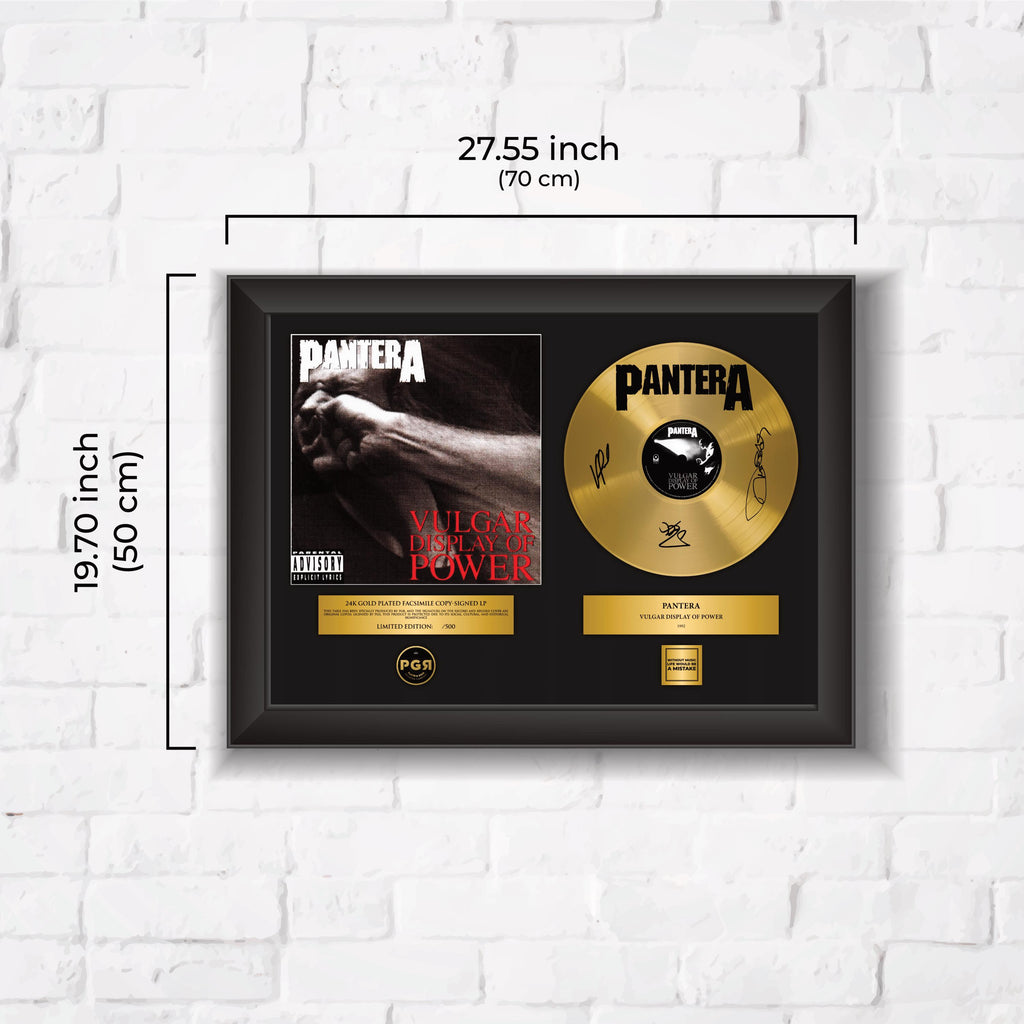 Pantera – Framed Gold Plated Record Vinyl  – Copy Signed – Premium Wall Art