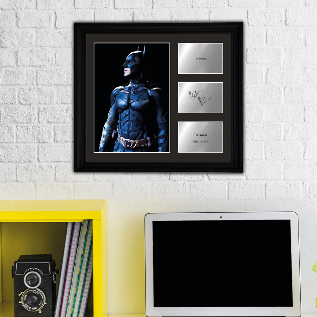 Batman - Christian Bale - Framed Movie Character Print with Copy Signed