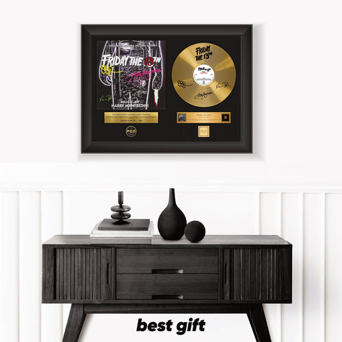 Friday The 13TH – Framed Gold Plated Record Vinyl  – Copy Signed – Wall  Art