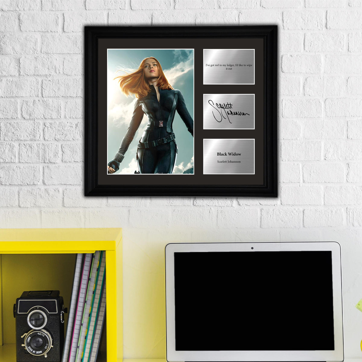 Black Widow - Scarlett Johansson - Framed Movie Character Print with Copy Signed