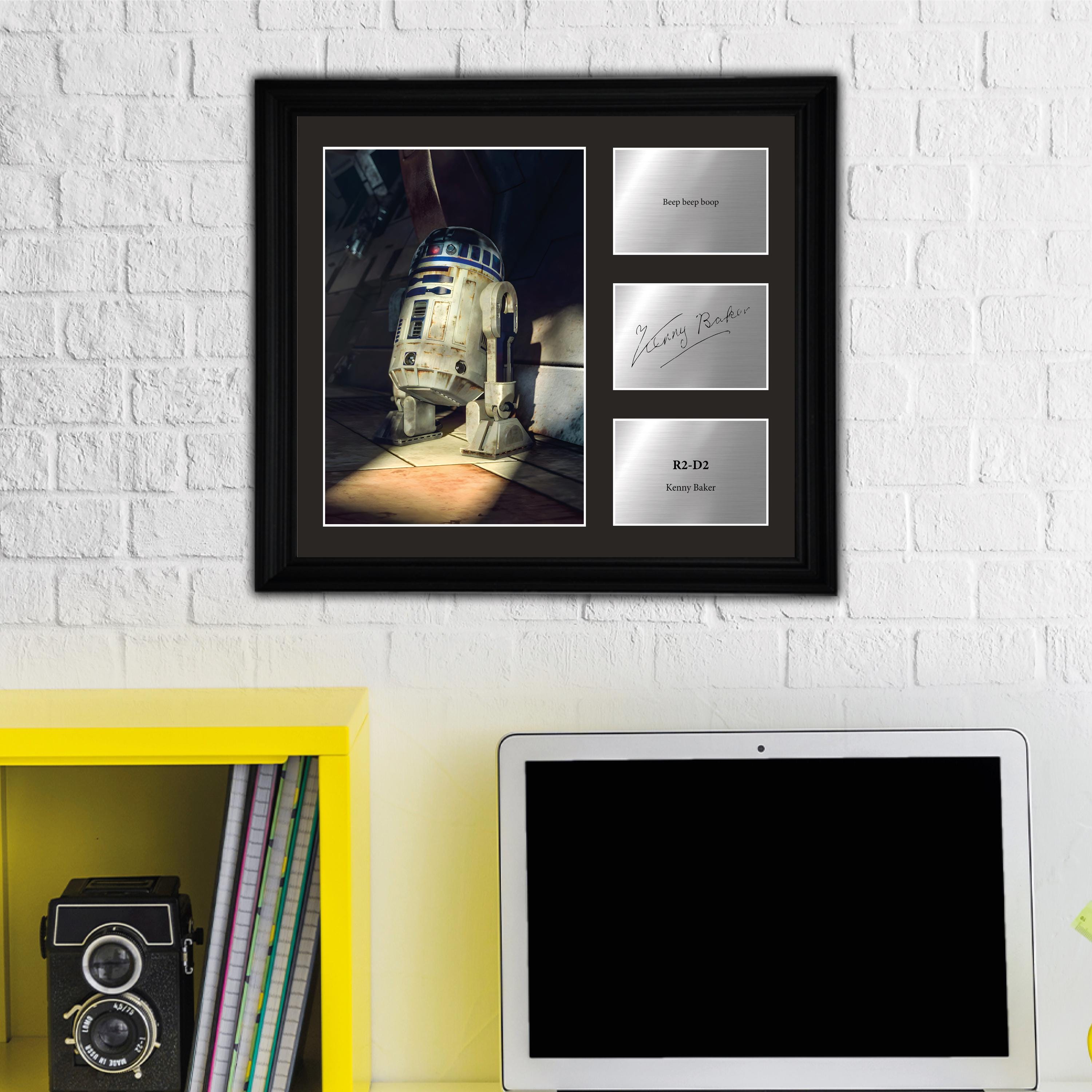 R2D2 - Kenny Baker  - Framed Movie Character Print with Copy Signed