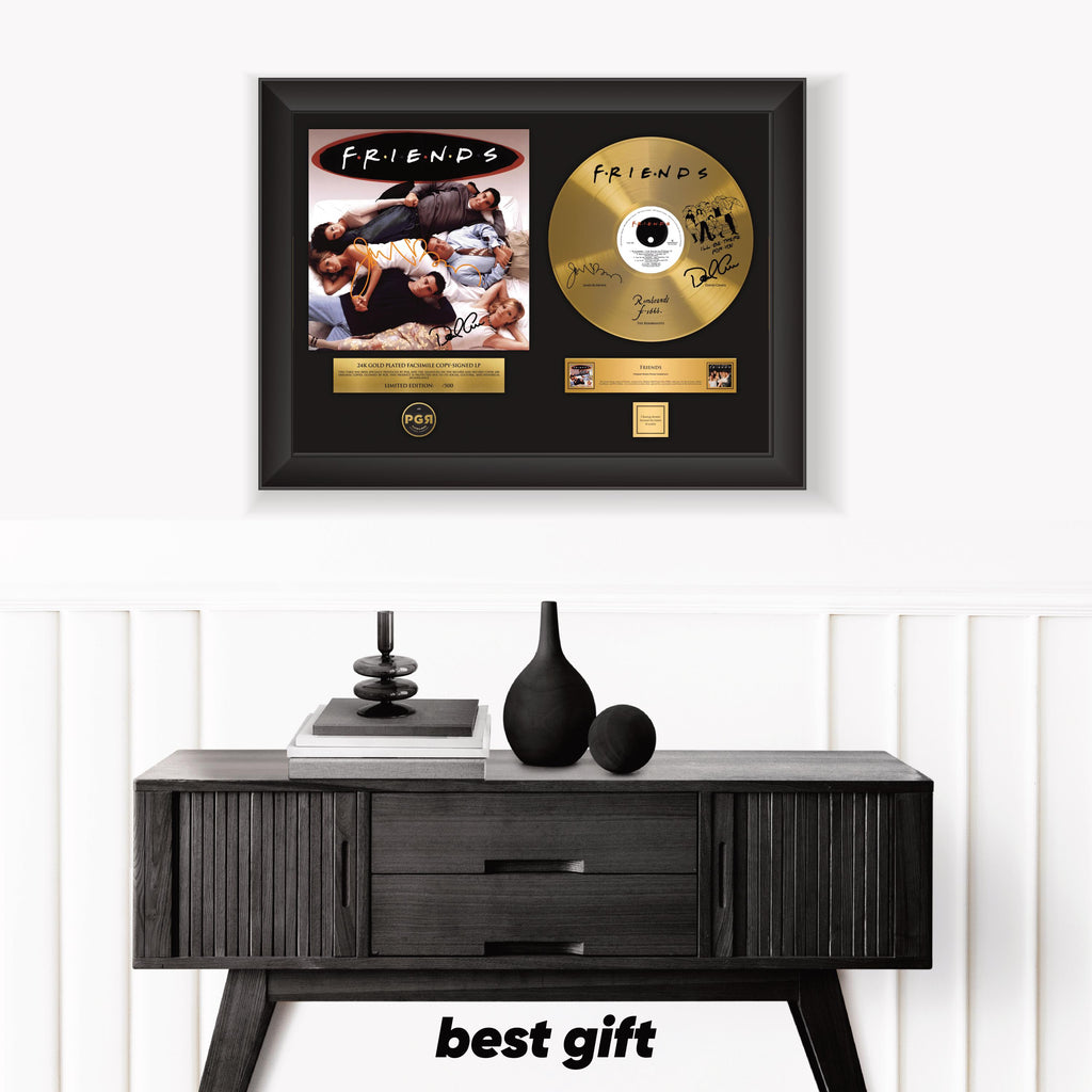 Friends – Framed Gold Plated Record Vinyl  – Copy Signed – Premium Wall Art