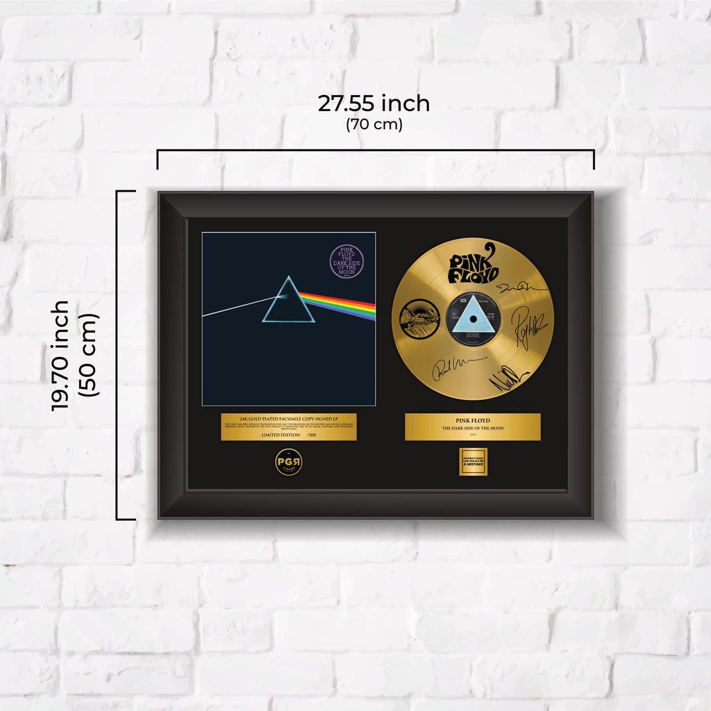 Pink Floyd – Framed Gold Plated Record Vinyl  – Copy Signed – Premium Wall Art