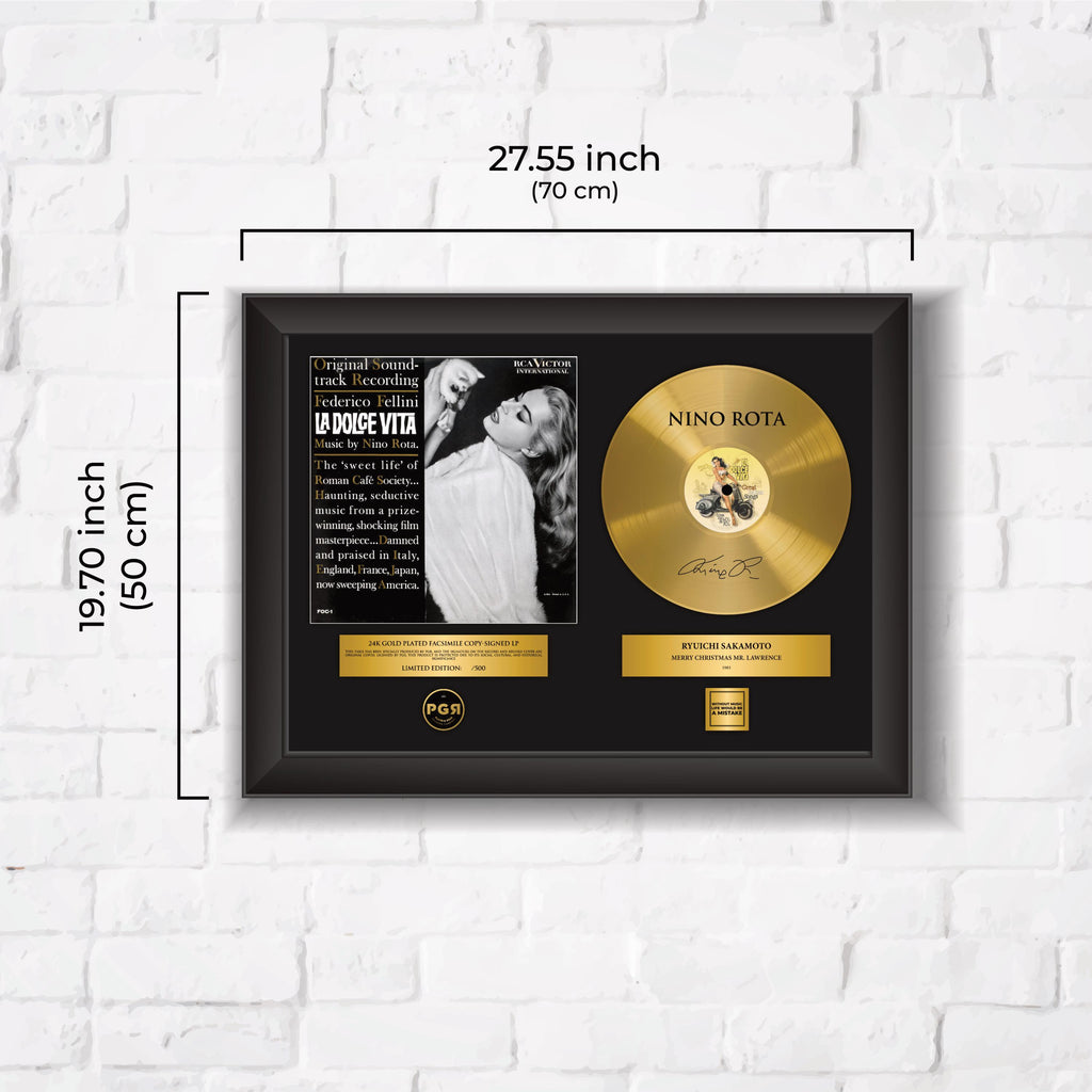 Nino Rota – Framed Gold Plated Record Vinyl  – Copy Signed – Premium Wall Art