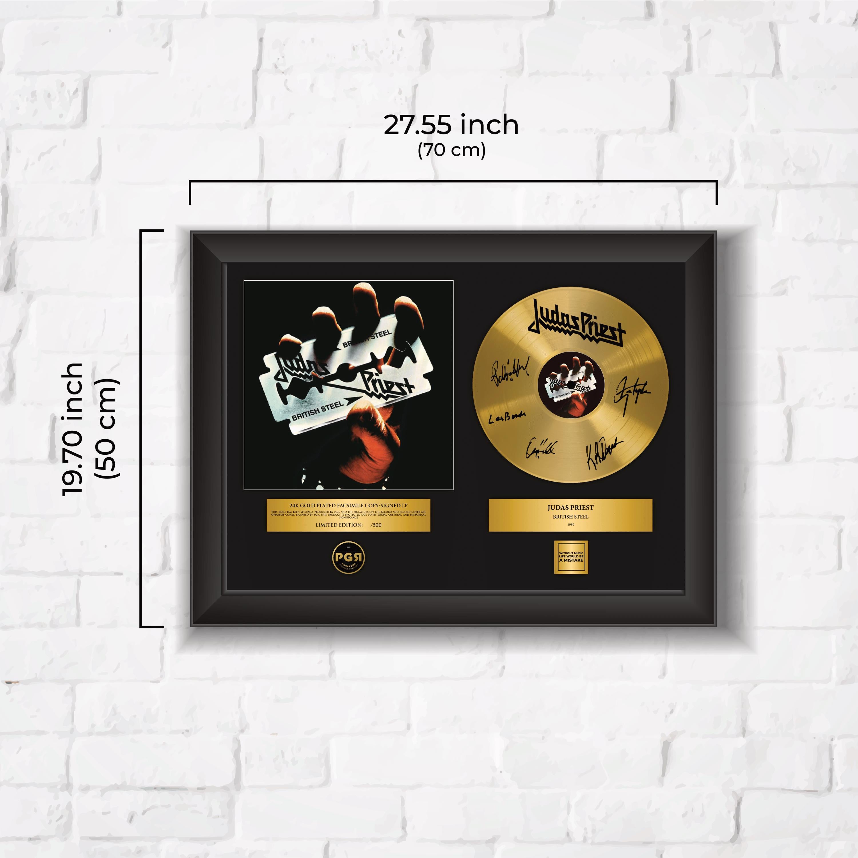 Judas Priest – Framed Gold Plated Record Vinyl  – Copy Signed – Premium Wall Art